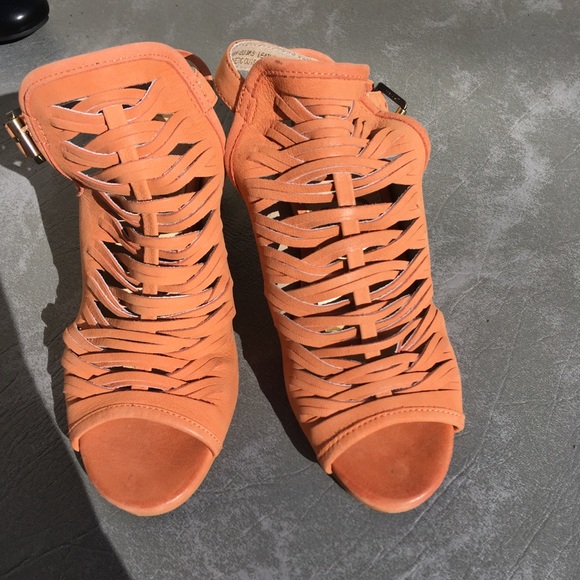 Sam Edelman holly slingback sandal ginger 8.5 chunky stacked heel leather upper - Picture 3 of 3